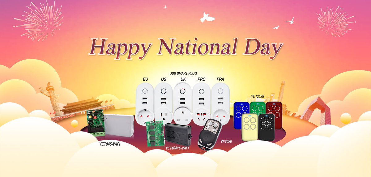 Crystalxia4's tweet image. National Day is coming, our holiday time is October 1st - 7th, please arrange the plan in advance, and you will receive the goods during the National Day.
#rftransmitter #rfremotecontrol #factory #smarthome