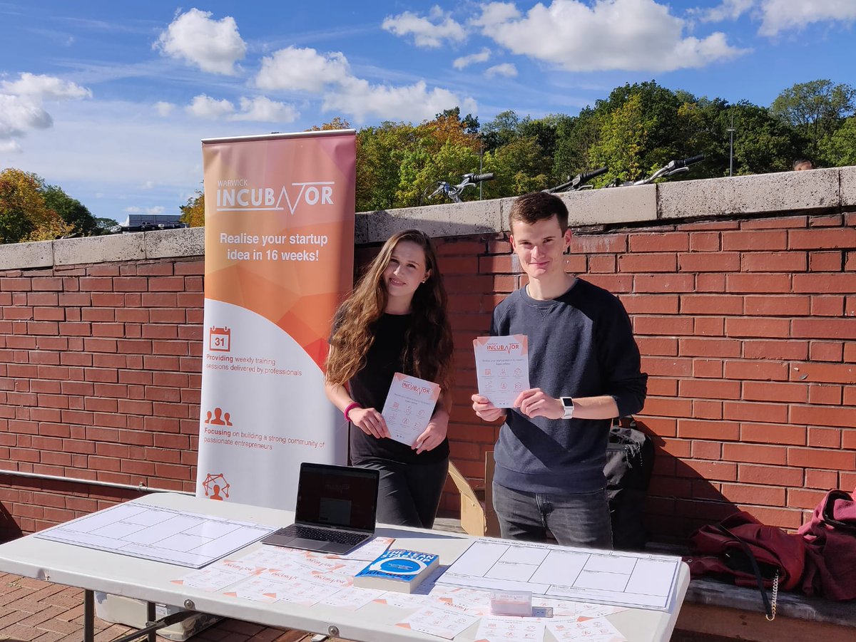 A big welcome to all the new freshers!

Hope you caught us at the piazza this week to ask us some questions about Warwick Incubator! But if you didn't, no worries - you can find us at the WBS Society Fair later today from 3pm to 6pm!