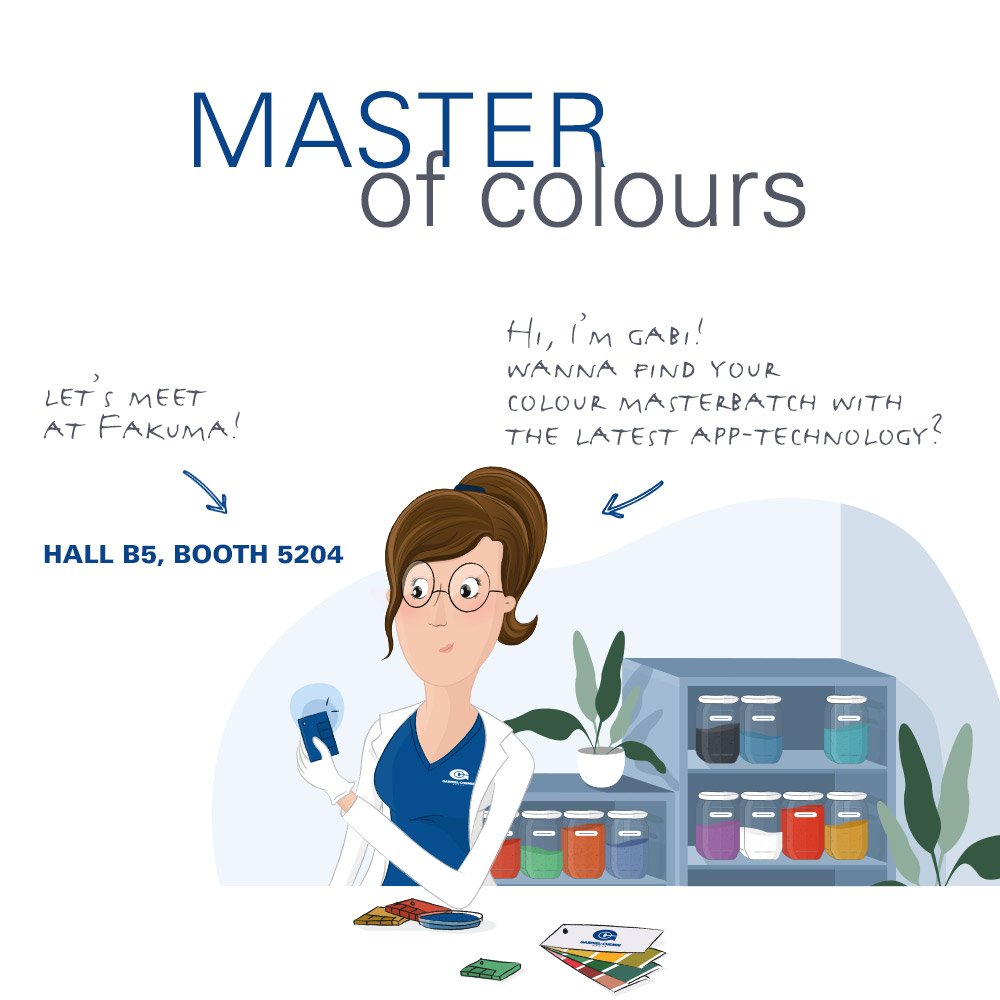 GabrielChemie's tweet photo. 19 days to go until #FAKUMA starts!
Wanna find your #colourmasterbatch with the latest app-technology? let's meet at FAKUMA in hall B5 at our booth 5204
More about our innovative online portal and further innovations at #fakuma2018
π https://t.co/hX9lxs9eov https://t.co/nVSWCmTzAC