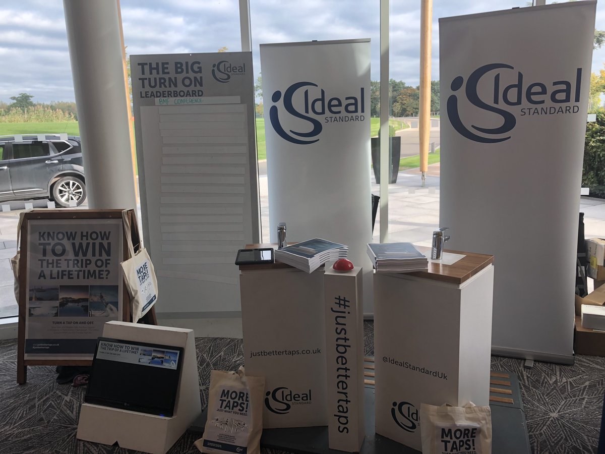 IdealStandardUK's tweet photo. The Big Turn On is at @bmf_merchants #BMFMembersDay Conference in St. George's Park today! If youβre here and fancy winning a trip of a lifetime, take part in our competition! #JustBetterTaps https://t.co/FAMEPWUe1j