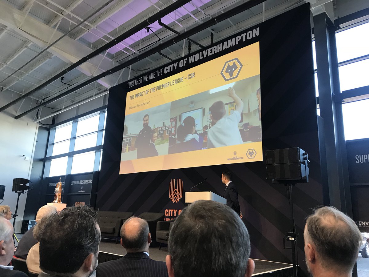 Early start for the <a href="/investWOLVES/">Invest Wolverhampton</a> City of Wolverhampton business conference. <a href="/Wolves/">Wolves</a> MD <a href="/LaurieDalrymple/">Laurie Dalrymple</a> presents on the club’s vision for the future, partnership with <a href="/Fosun_Intl/">Fosun</a> and the <a href="/wwfcfoundation/">Wolves Foundation</a> .