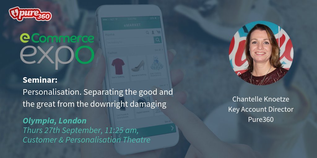 ChantelleMTech's tweet photo. Looking forward to my presentation soon. Catch me at 11:25 in the personalisation theatre. #pure360 #ecommerceexpo #personalisation #emailmarketing https://t.co/z5gWbfrDez