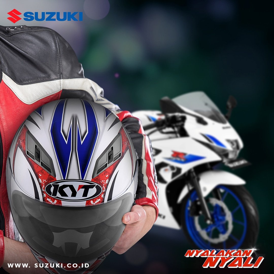 SuzukiMotorID's tweet photo. Mau punya helm super kece ini BradSis? beli Suzuki GSX-R150 di rentang bulan Sept - Nov ini, bisa dapetin Helm Special Edition GSX KYT Vendetta 2 Flat Visor.
#SuzukiMotor #NyalakanNyali #SuzukiGSXR150 #PromoBeliGSXR150 #HelmKYTVendetta #GSXKYTVendetta #KYTVendetta2 #FlatVisor https://t.co/N4EW8wvp4Y