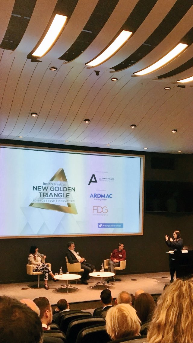 Great discussion at the  #newgoldentriangle meeting. The <a href="/AlderleyPark/">Alderley Park</a> ecosystem of #deepexpertise and #disruptivecollaboration is driving the next wave of innovation in biotech and life sciences #Drug_Discovery