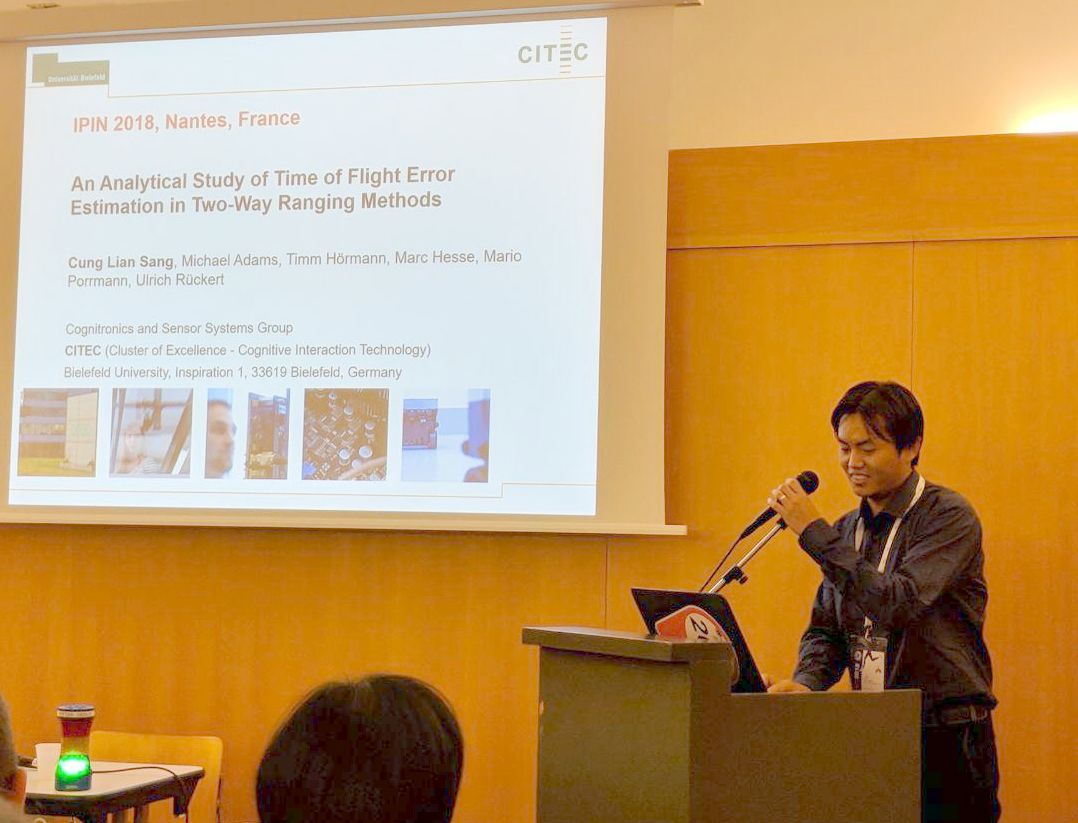 citec_agks's tweet photo. Cung presented his work about error estimation in two-way ranging methods at #IPIN2018 https://t.co/GHu5LMzZwf