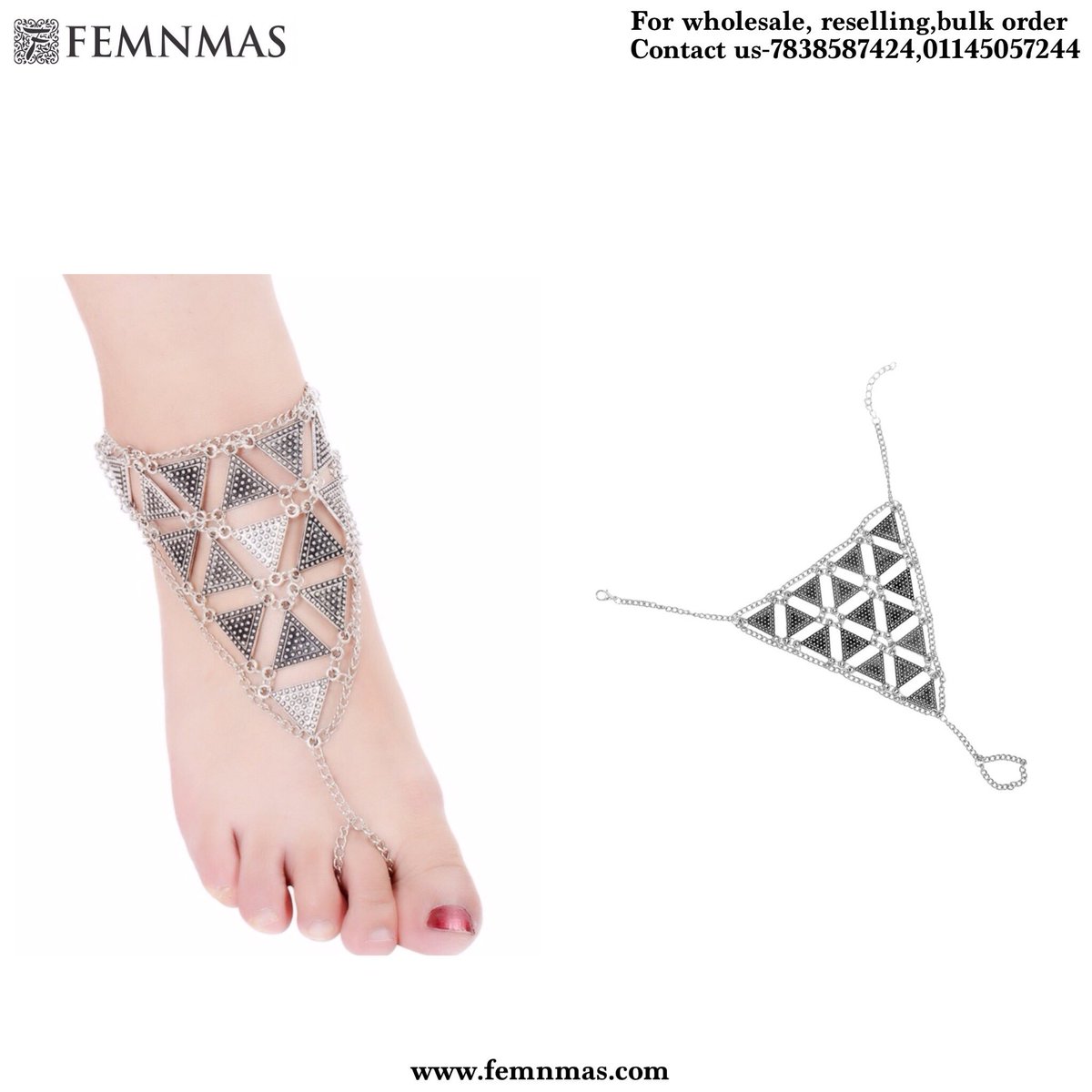 FemNmas's tweet photo. Silver Beach Barefoot Triangular Design Toe Ring Anklet

₹299 – ₹349

shop Link-https://t.co/Q6StGtPQBh

#femnmasjewellery #anklets #payal #beacwearanklet #fashionjewelry #onlinejewelry #footjewelry #celebrityjewellery #onlineshopping https://t.co/O5EVBKyHTS