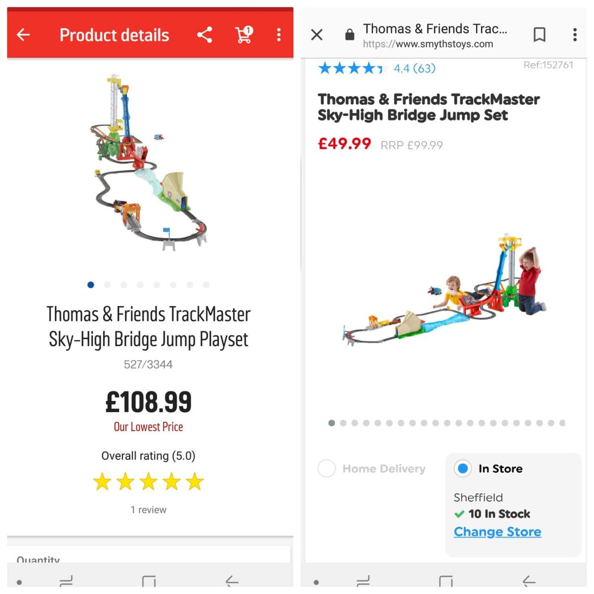 Oakes1316's tweet photo. @Argos_Online Why are you doing this to families, especially with the lead up to Christmas?? #outrageous #naughtypeople #price #christmas #argos #smyths @SmythsToysUK Goooo Smyths!!!!! https://t.co/oFDf3ysohc