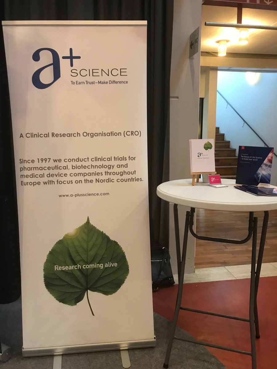 aplusscience's tweet photo. If you happen to be in Gothenburg today @Park Annual, pass by my stand to hear how A+ Science can assist you with the planning of your clinical study. https://t.co/4eerU6656z