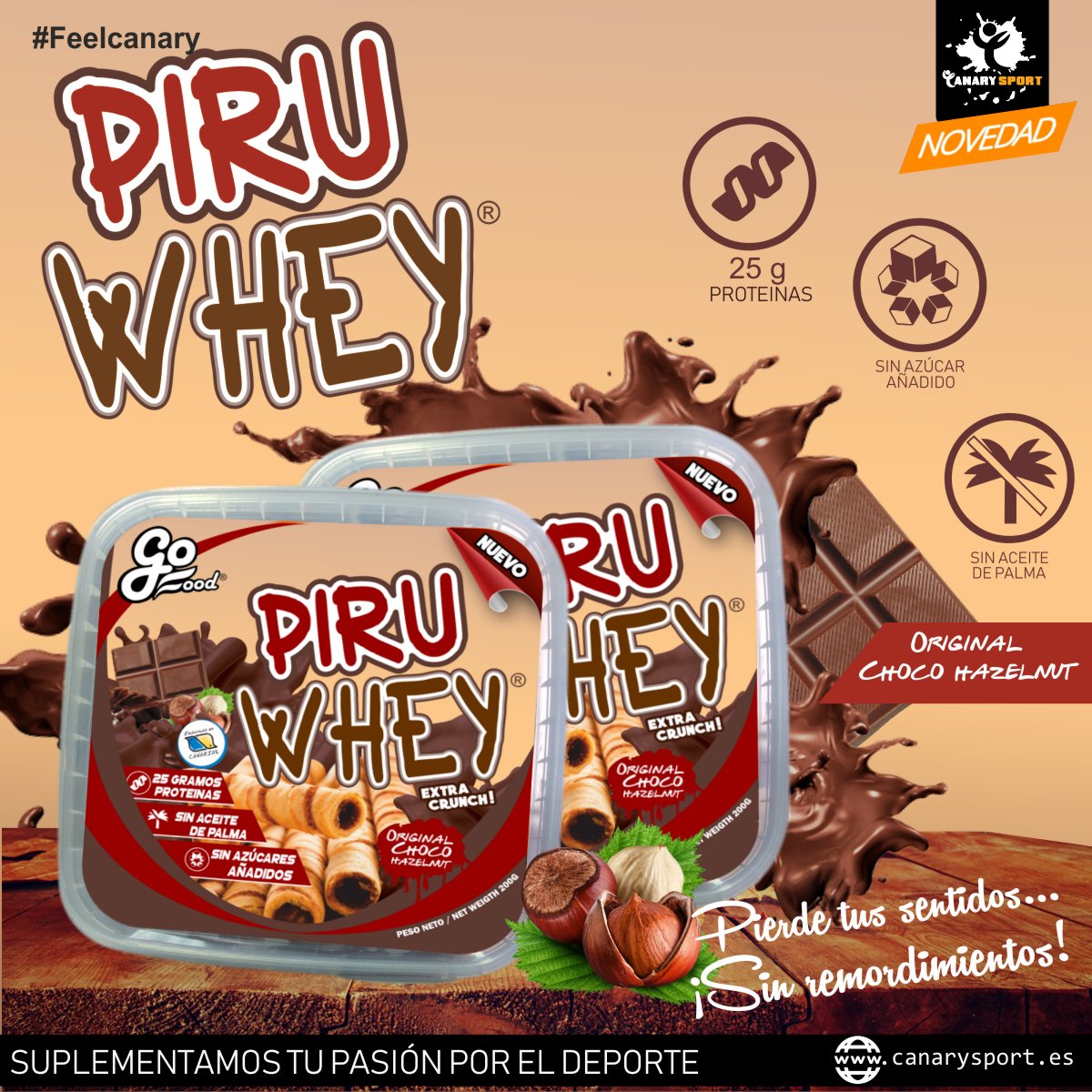 🆕¡ATENCIÓN!🆕
Llegaron😲 los irresistibles Piru WheyⓇ🤤 barquillos crujientes rellenos de🍫 choco-hazelnut saborea la mezcla crunch and cream😋 en tu paladar
✅Sin Azúcares añadidos
✅Sin Aceite de Palma
✅Enriquecidos en Proteínas
✅Fuente de Fibra
✅Elaborado en Canarias