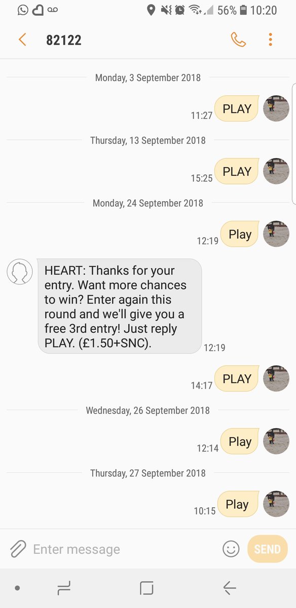 kathey89's tweet photo. @thisisheart If I don't get a text back is it still classed as an entry? https://t.co/ZGSGXlHVuH