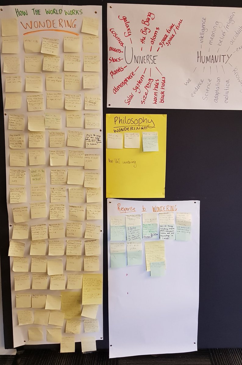 BurkeyPYP's tweet photo. #PYPclassroom #ibpyp #HowtheWorldWorks They won't stop! They keep asking questions! Every one of these post-its is a rich and relevant question &amp; we are only two days into out new UoI. Now begins the epic task of weaving them together to direct the learning. https://t.co/Bbb1lAnwqo