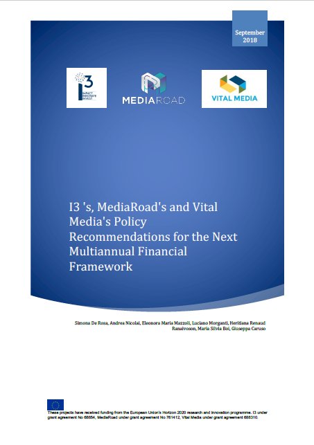 mediaroad_eu's tweet photo. Read the proposals of the European media sector for the new Multiannual Financial Framework 2021-2017 developed by @EU_I3 @mediaroad_eu and Vital Media H2020 projects #mff #horizoneu https://t.co/NhC6YsJjQY https://t.co/uclE0DwYDl