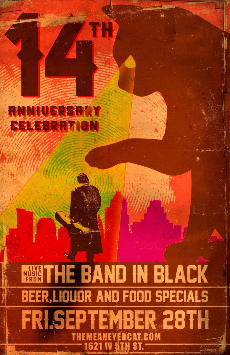 Tomorrow, we’ll be celebrating 14 years of MEAN with <a href="/TheBandinBlack/">The Band in Black</a> #meaneyedcat #johnnycash