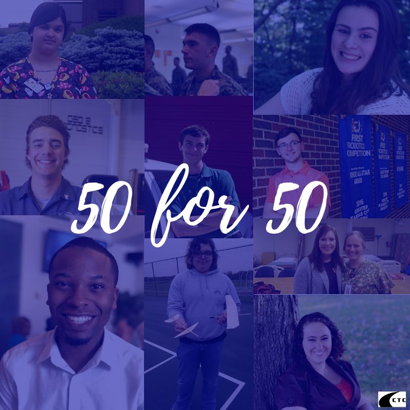 FOCTC's tweet photo. It's Day 4 of our "50 for 50" Alumni Reveal! From a dispatcher and a patient care technician to a college engineering instructor and an engineering student at Missouri S&T, their stories continue to inspire! Read their stories at https://t.co/JYKcK24NDs. #CTC50th #CTCAlumni https://t.co/YlJnzC09H3