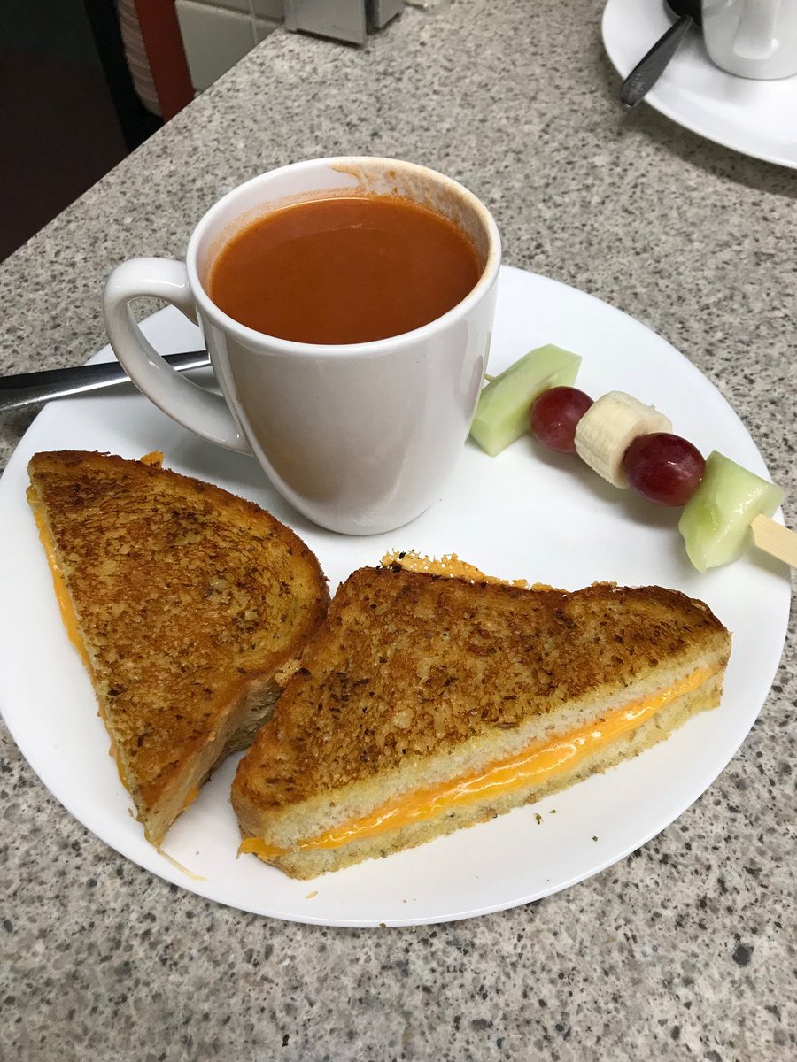 Our rainy day lunch at WNES....grilled cheese, tomato soup and a fruit kebob. :) ☔
<a href="/food_ssrsb/">School Food Project</a>