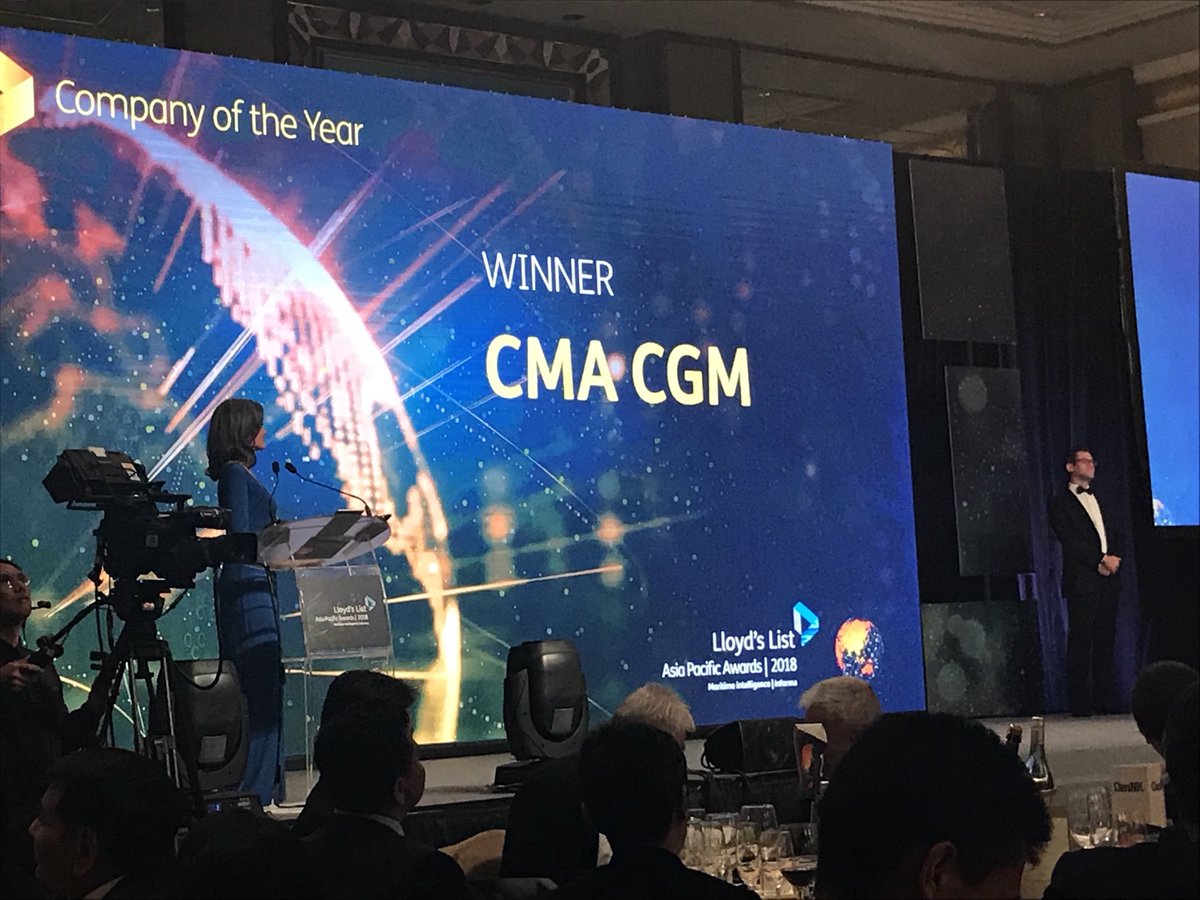 Extremely proud to win the Company of the year price #LLAwards #CMACGM #shipping