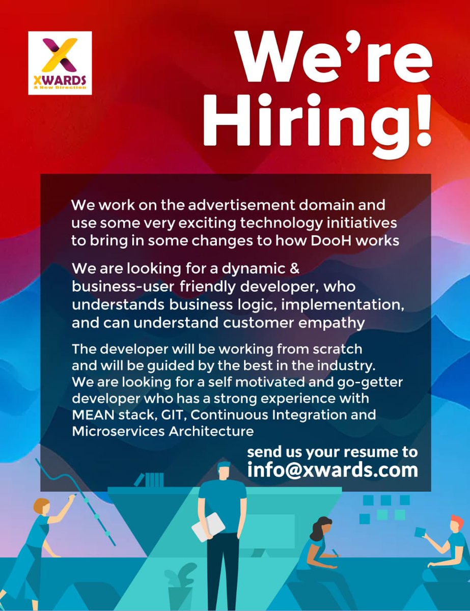 _xwards_'s tweet photo. We are hiring! Send us your resume to info@xwards.com 

#Hiring #xwards #kochi #transit #advertising #signage #software #developers #gdg #javascript #agile #devops #ci #cd #android #google #ola #uber #firebase #aws #GoogleCloud #jobs #digital #adverising #ui #ux #design #mobile https://t.co/iMkqhky6nA