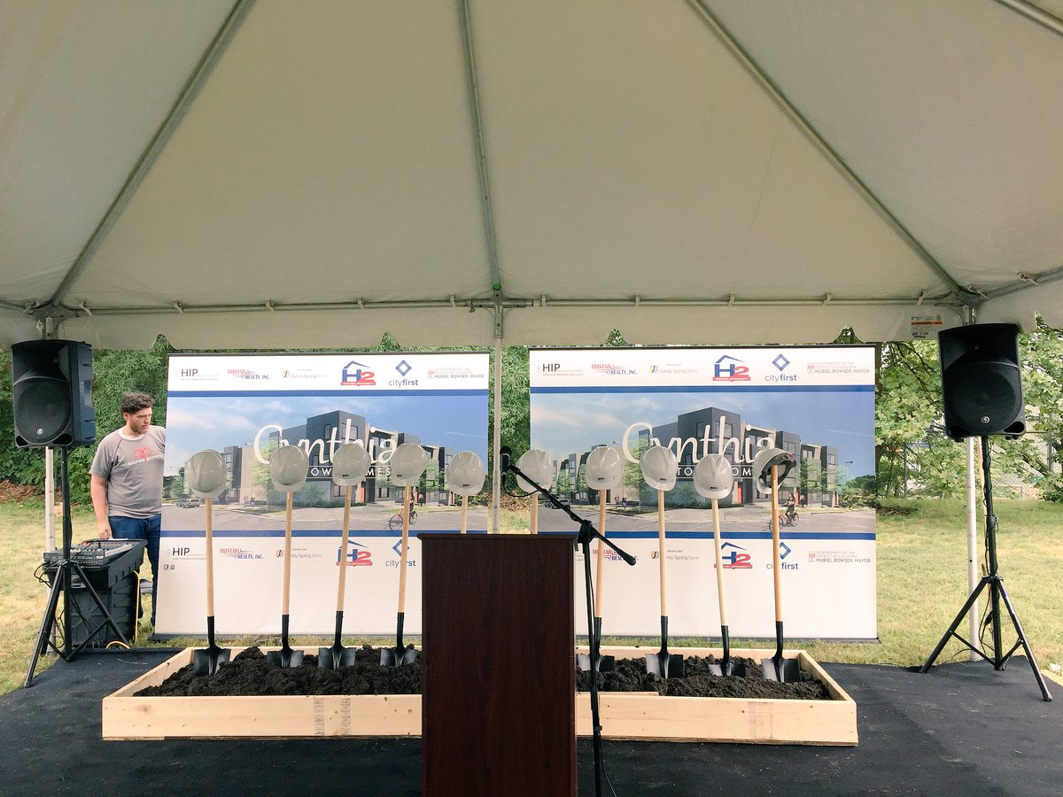 DCHFA's tweet photo. Day #4 of #RootsToRoofs Housing Week is happening in Marshall Heights. We’re setting up to break ground on 15 new Townhomes today at 11:00 a.m. #RootsToRoofs #dchfa #dchfahip #RootsToRoofsdc https://t.co/H6dmEQw4sd