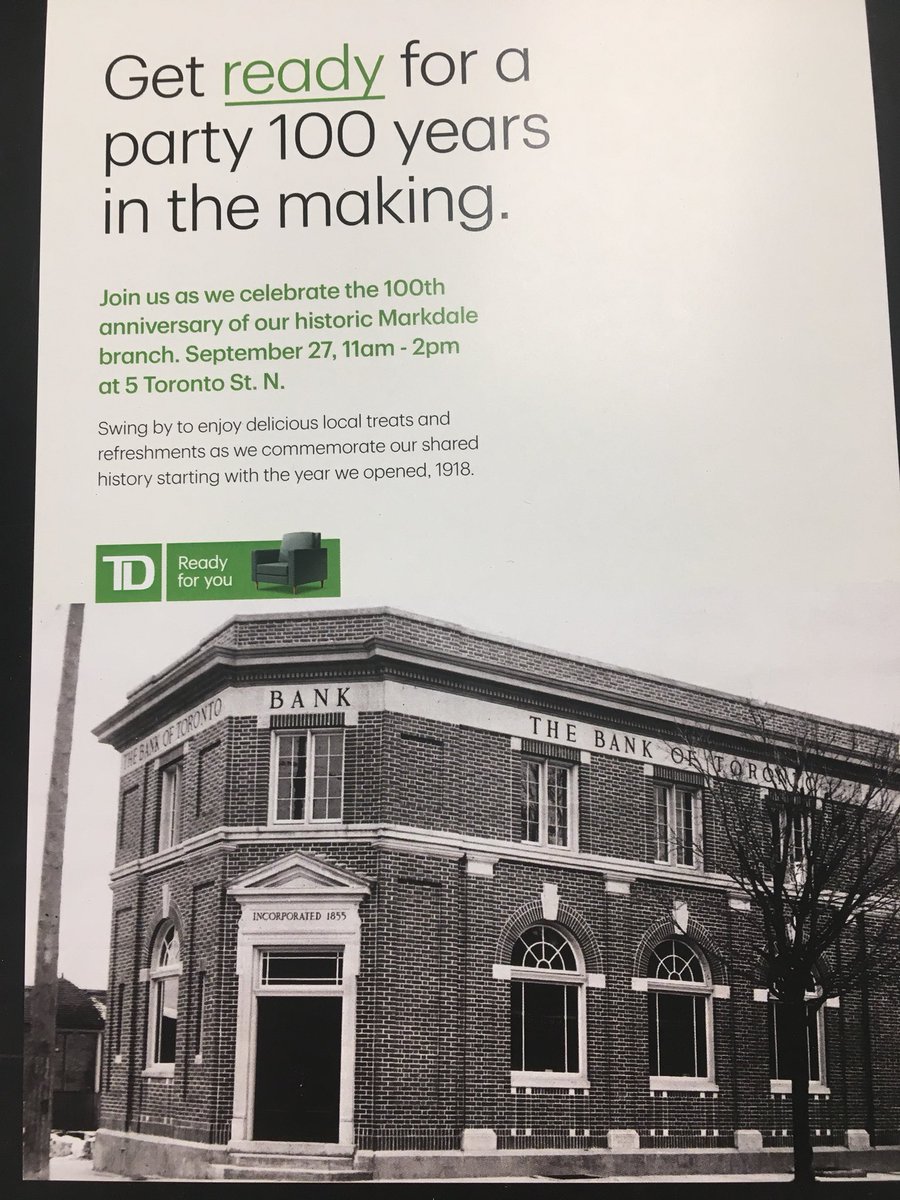 TD_Markdale's tweet photo. Today’s the day!!! #100years #happyanniversary https://t.co/5aTB5eqHnD