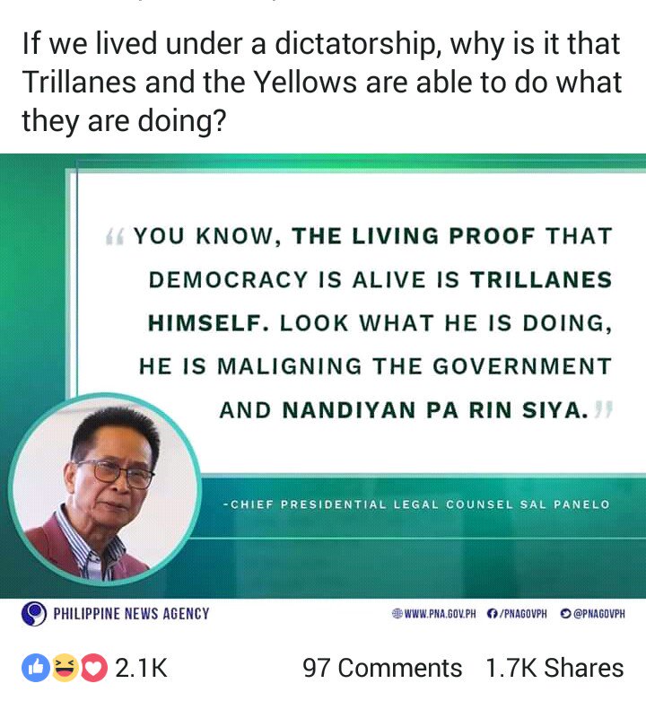 3ni3rd's tweet photo. 100% True !
CTTO
@iMthinkingPinoy 
@srsasot 
@WeAreUnitedDDS 
@MochaUson 
@attyharryroque 
@gmanewsbreaking 
@News5AKSYON 
@bamaquino 
@lenirobredo https://t.co/7e5CbMPDl7