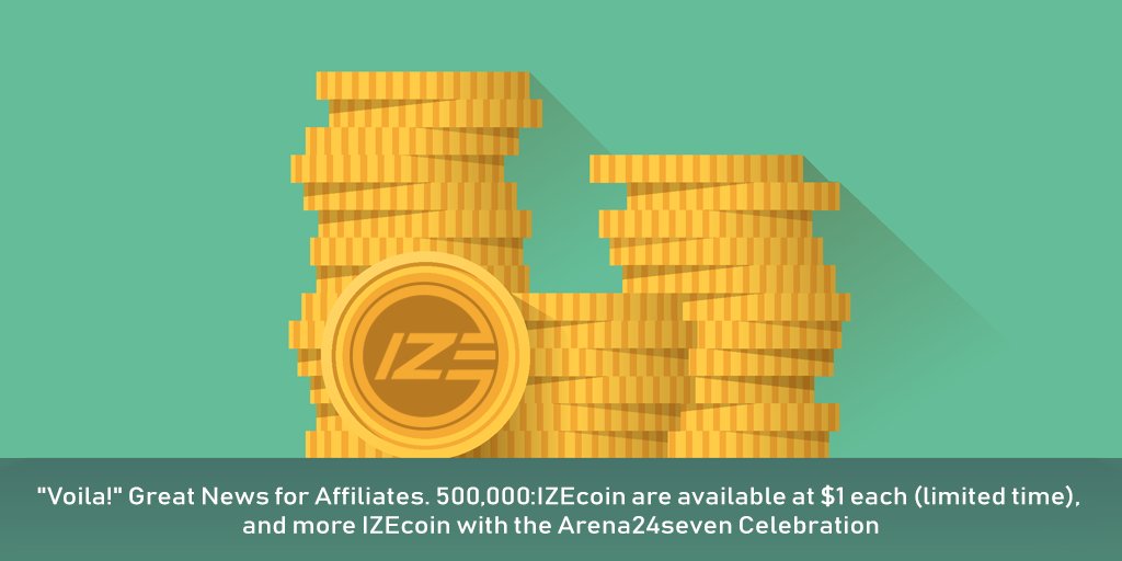 20AgainWorld's tweet photo. "Voila!" Great News for #Affiliates. 500,000:IZEcoin are available at $1 each (limited time), and more @IZEcoin with the @Arena24seven #Celebration. #20Again $IZE #NWM
Become a affiliate please visit: https://t.co/CS5RvLmPYU https://t.co/BXaNUS67Tw
