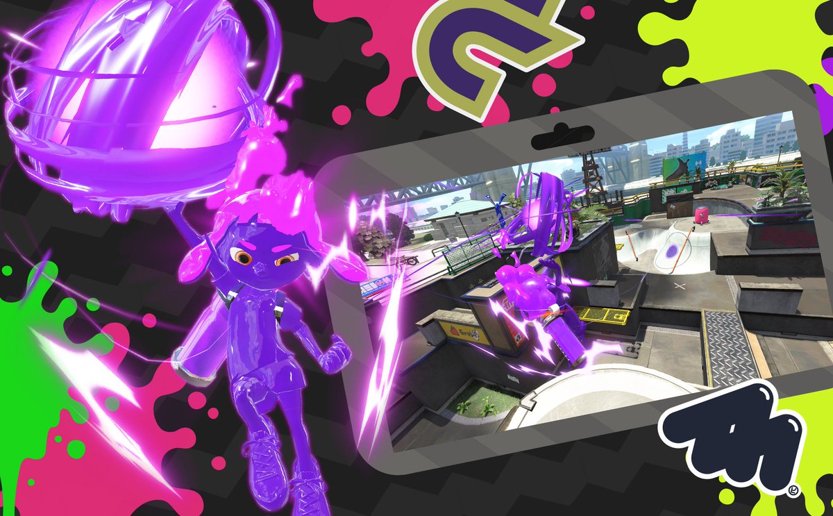 NintendoVS's tweet image. A new Special Weapon called the Booyah Bomb is coming to #Splatoon2. Once activated, charge it up faster by signaling “Booyah!” Teammates can also get a small bonus to their special meter with "Booyah!" rally cries of their own! Unleash it once it's charged for a big inksplosion!