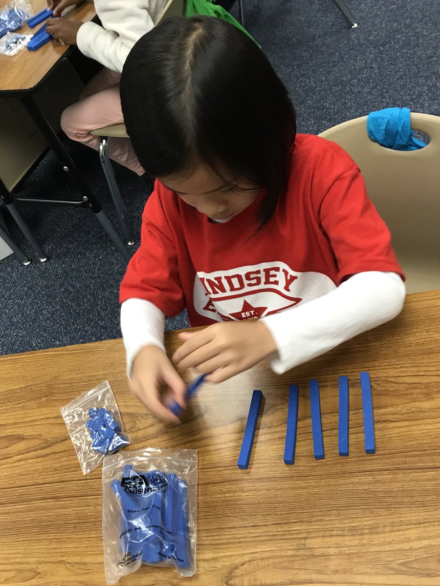 MrsAmyDuckworth's tweet image. Using base ten blocks for the first time today to show place value!  Ask your kids about standard form, place value form, and what the rods and units represent! #ducksinthedugout  @LindseyElem #allenmath