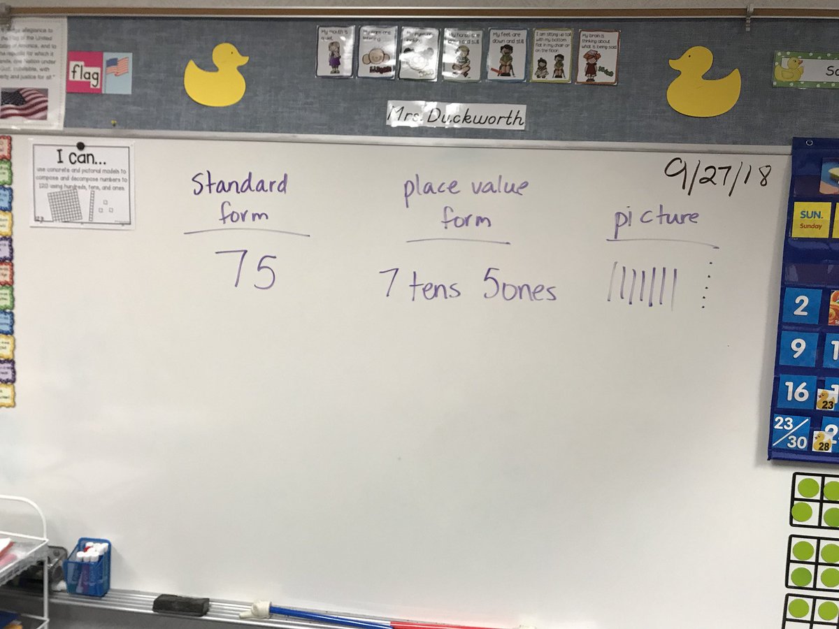 MrsAmyDuckworth's tweet image. Using base ten blocks for the first time today to show place value!  Ask your kids about standard form, place value form, and what the rods and units represent! #ducksinthedugout  @LindseyElem #allenmath