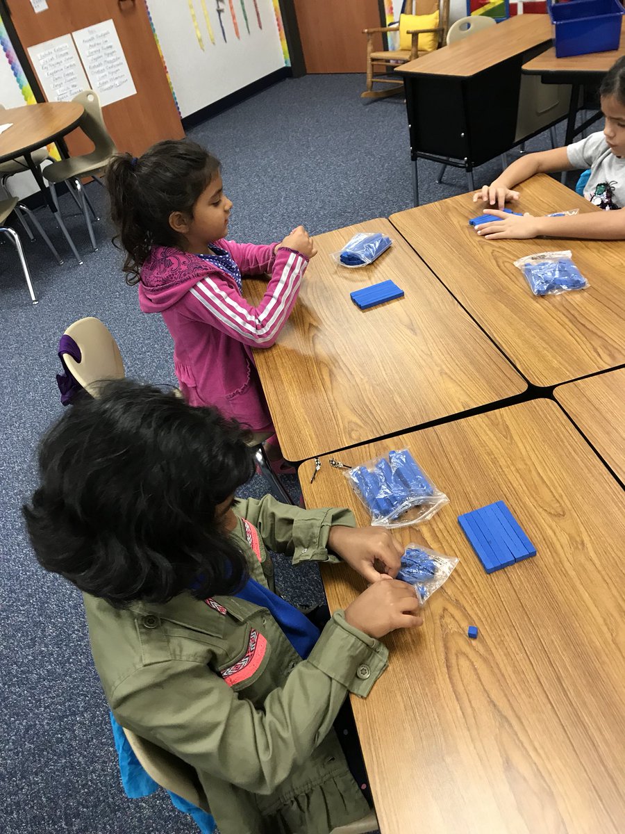 MrsAmyDuckworth's tweet image. Using base ten blocks for the first time today to show place value!  Ask your kids about standard form, place value form, and what the rods and units represent! #ducksinthedugout  @LindseyElem #allenmath