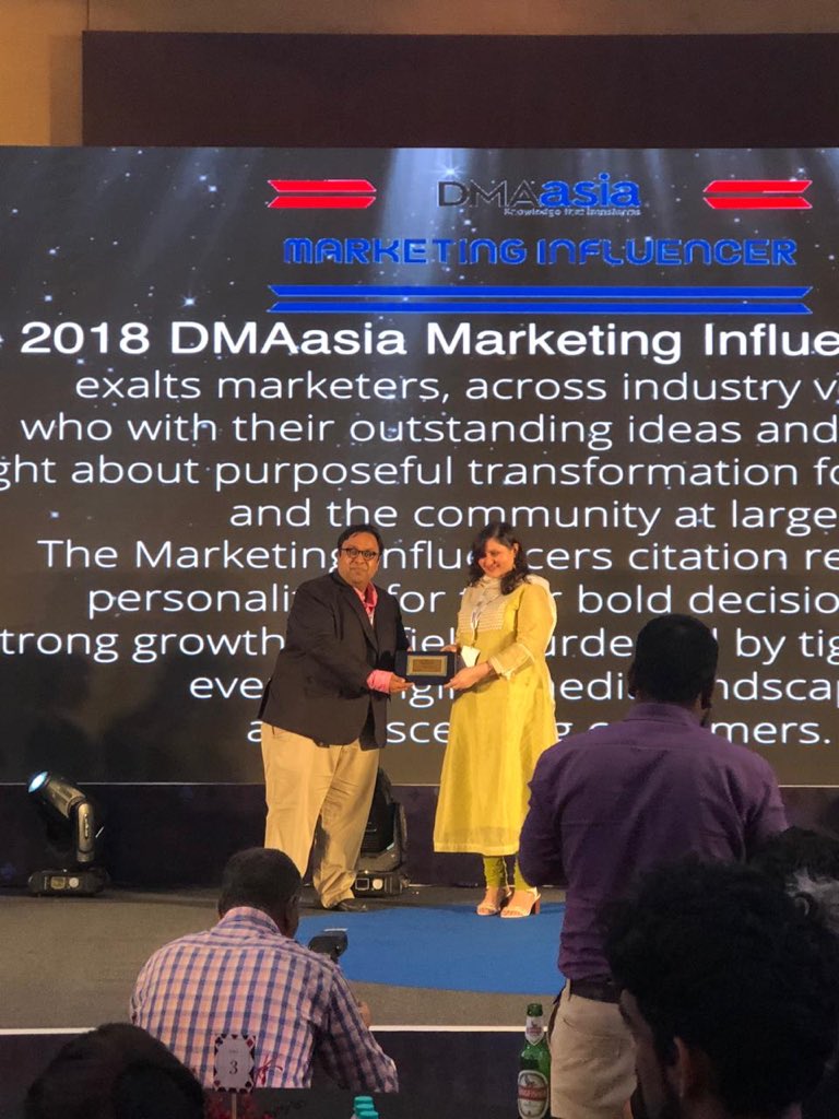 - Humbled & honoured to receive  the #MarketingInfluencer citation by #DMAi2018
