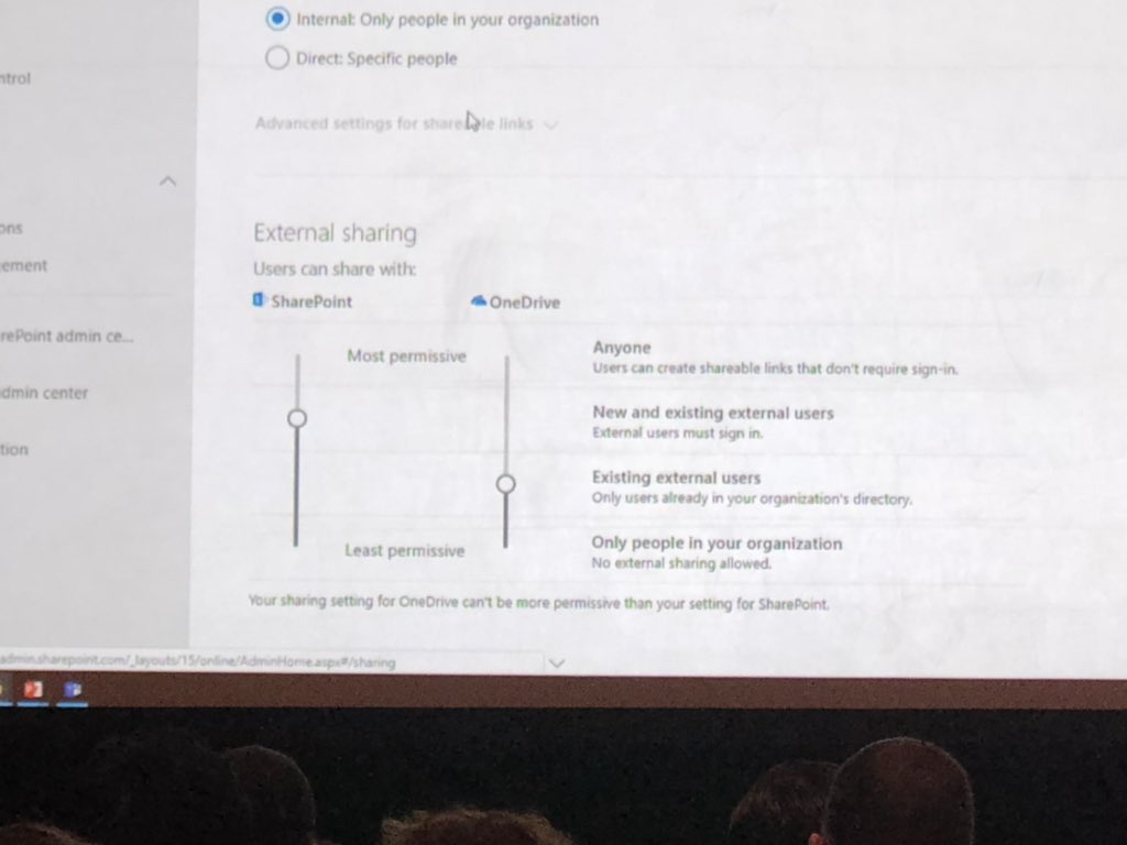 brettlonsdale's tweet photo. Nice new External Sharing controls in #SharePoint Admin #MSIgnite https://t.co/8xqOV2k5gd