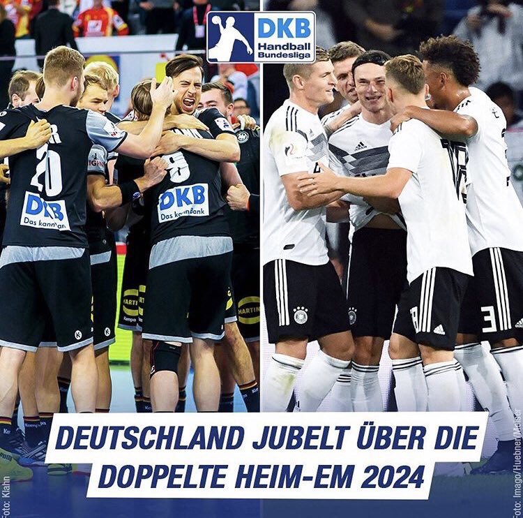 Sensationell. Handball EM & Fußball EM in Deutschland 2024 🇩🇪 Was’n Sportjahr 🤾🏼‍♂️⚽️ Glückwunsch an die Kicker. Wir legen dann im Januar vor 🚀 #EURO2024 #Handball #Fussball #Tor