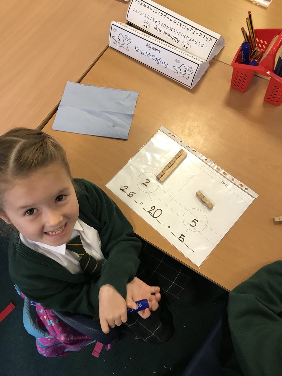 MrsMcC_StP's tweet photo. We can partition tens and units with the help of our partners! #PlaceValue #pairedmaths https://t.co/yWmDtpXI8B