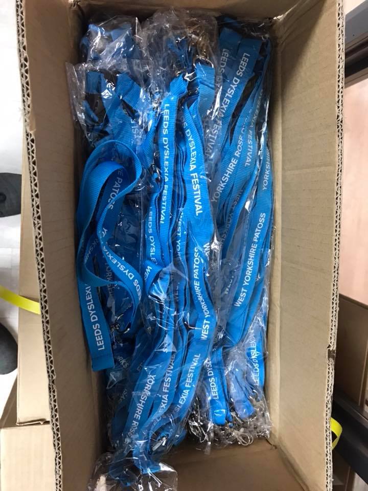 The lanyards for the <a href="/LeedsDyslexia/">Leeds Dyslexia Festival</a> 2018 have arrived.

All the pieces of the puzzles are coming together.