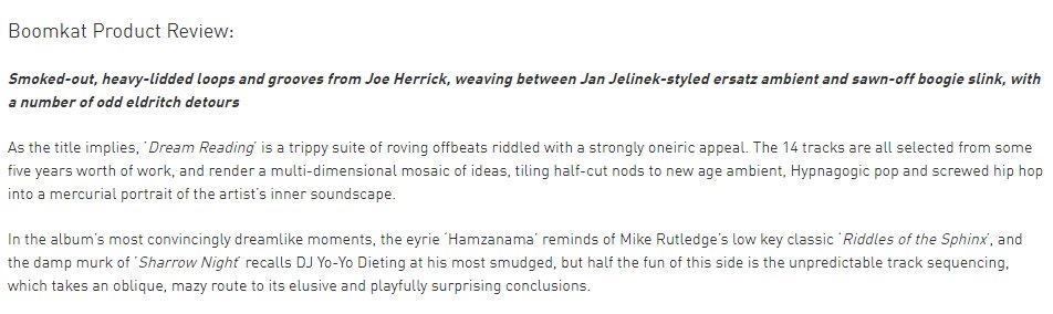ExtrapRecs's tweet image. JOE HERRICK - DREAM READING (EXTRAP002)

Thrilled to get this out, a 14 track LP/beat tape which moves from ambient soundscapes to off kilter hip hop and house, all held together by Herrick&apos;s individual use of sampling and loops. Hope you enjoy &amp;gt;&amp;gt;&amp;gt;&amp;gt;&amp;gt;&amp;gt;&amp;gt;&amp;gt;&amp;gt;&amp;gt;

soundcloud.com/extrapolationr…