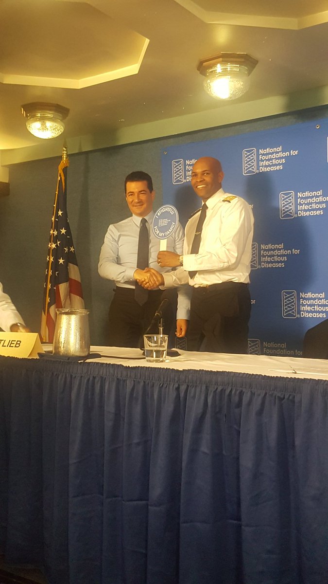 NFIDVaccines's tweet photo. Thank you for leading by example #lbe and getting vaccinated to #FightFlu @Surgeon_General and @SGottliebFDA https://t.co/UALnbG4pG0