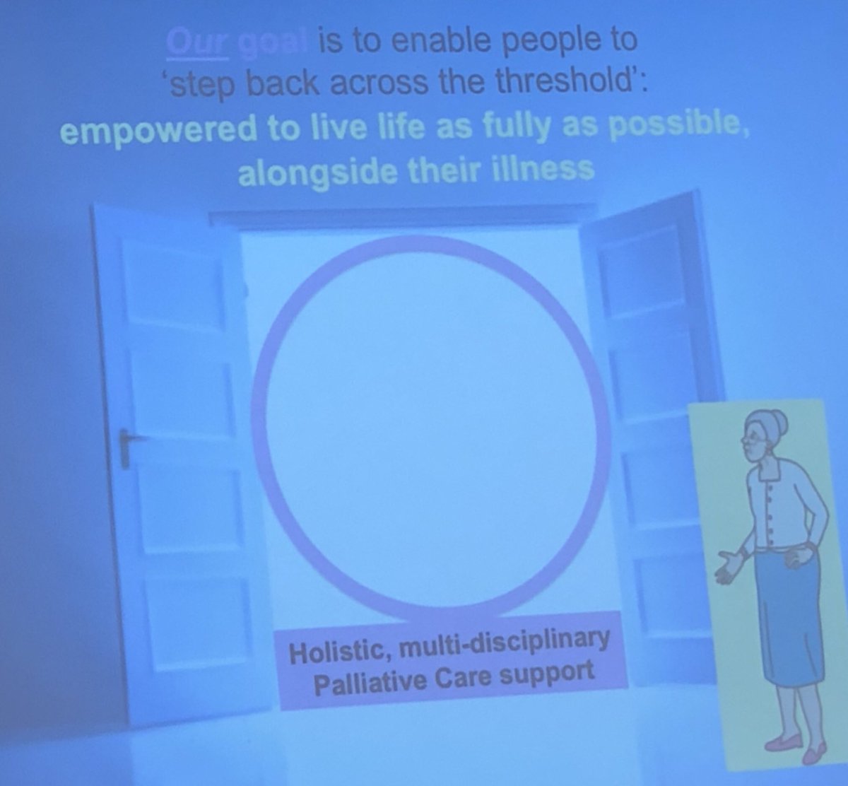 NurseMo1's tweet photo. Fantastic opening presentation from Rebecca Tiberini, Director of Wellbeing Services at ST Michaels Hospice at the Association of Palliative Day Services conference on a Rehabilitative approach to Palliative Day Services #apds #rehabiliatativeapproach #apds2018 https://t.co/JcDkvFa0Ml