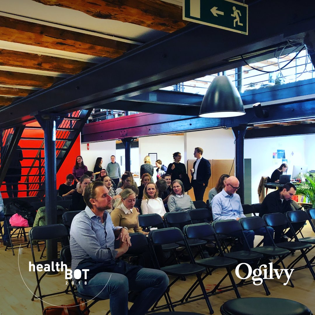 OgilvyConsult's tweet photo. Our office in Denmark filling up quick for the kickoff of #healthbot2018 in Copenhagen! #wellness #digitalhealth #chatbots https://t.co/dlLhK4kxGi
