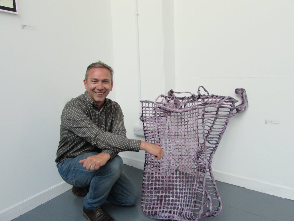 AIRArtGallery's tweet photo. Featued artist today is Simon Woolham with his reclaimed piece 'What Was Lost?' . See it in full at AIR until Saturday #airopen2018 #simonwoolham #trolley #whatwaslost #airopen #artistfeature #snapshot #art #altrincham #contemporary #exhibition #gallery https://t.co/YIKv7rIfGs