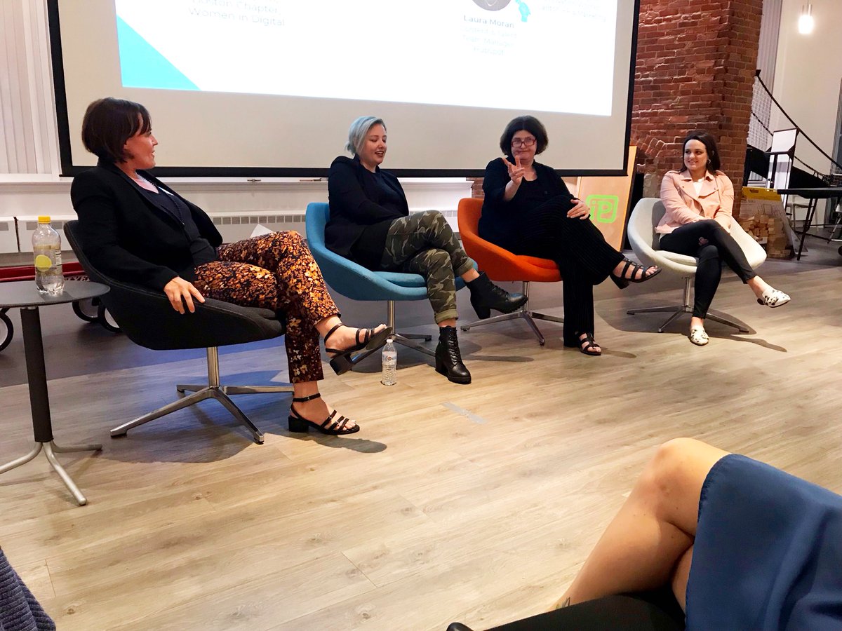 MizzBritta's tweet photo. “You know that stuff that rattles you awake at 2am? That’s what you should talk about. Don’t hold yourself back.” @WomenInDigital event w/my #BostonChapter #DigitalSisters. Thank u @Isobar & @adjewelry for hosting. Lots of 👏🏻for our panelists - @KatieMartell @WomenInno @lsmoran https://t.co/IhIg7uygbQ