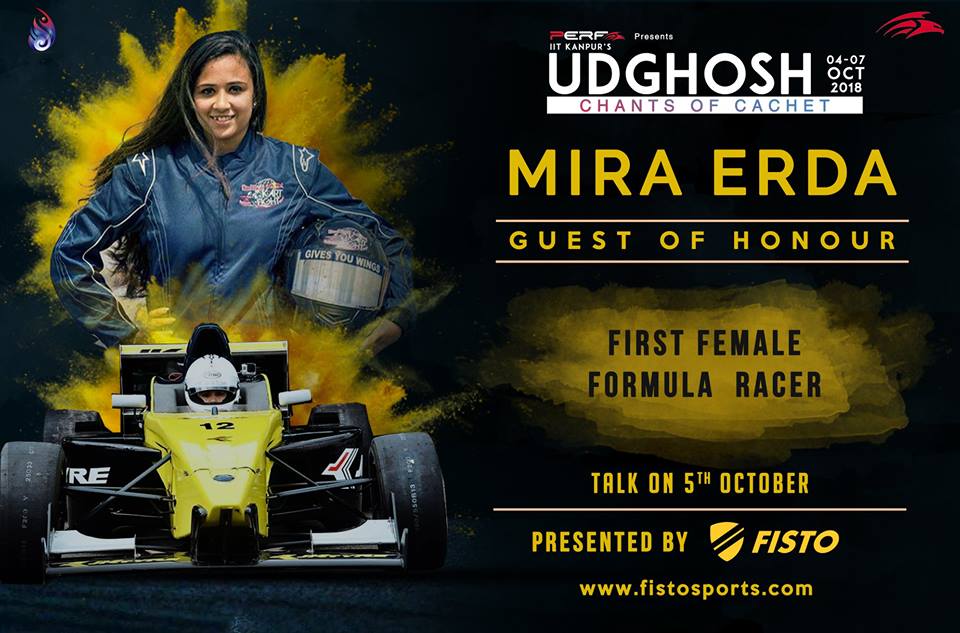 FISTOSPORTS's tweet image. 🔊 Happy to announce we @FISTOSPORTS  joined hands with @udghoshiitk ,  and presents India's first female formula racer @miraerda as guest of honour. 

The sports fest scheduled from 4th to 7th Oct.

 #Udghosh2018
 #ChantsofCachet
 #ToughenUp