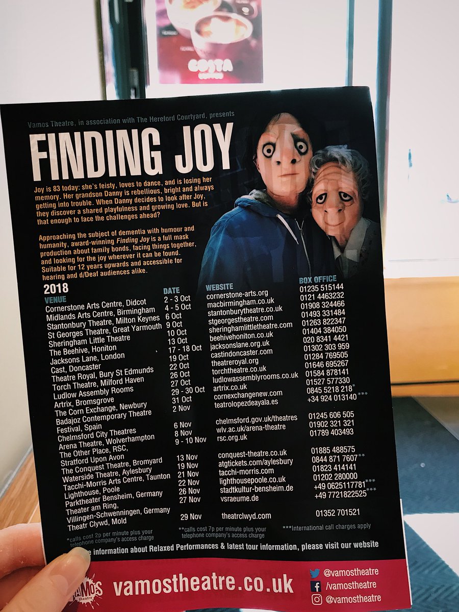 CoachTheatre's tweet photo. NEW PRODUCTION - *Finding Joy* by Vamos Theatre, coming to The Coach House Tues 20th November - don’t miss it! https://t.co/fQtxuKd3NZ
