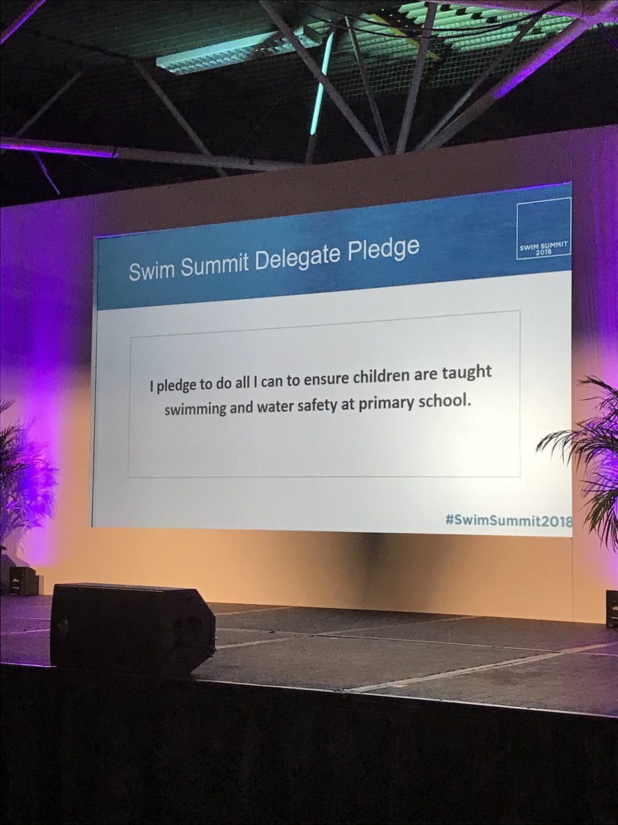Swim_England's tweet photo. "Wouldn't it be great to get 10,000 people pledging their support to help primary schools teach #swimming and #WaterSafety during KS1 and KS2" - @steparry2's call to #SwimSummit2018 delegates. #WorkingTogether #SwimForLife https://t.co/LF5WfKgbSR
