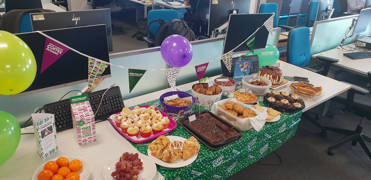 SarahCrossley88's tweet photo. Today is @ActiveLeeds Office Bake Off day And we are of course supporting this years @macmillancoffee morning such a great cause for everything they do! #CoffeeMorning https://t.co/Y4eT9uwnVT