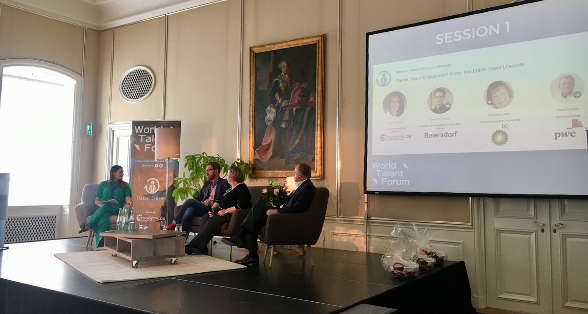 WoTaFo's tweet photo. Fred, Sam, Christoph and one of our @WoTaFo hosts, Charlotte, are discussing the tools and techniques to engaging talent along the entire talent lifecycle. https://t.co/NsvGthq3Qa