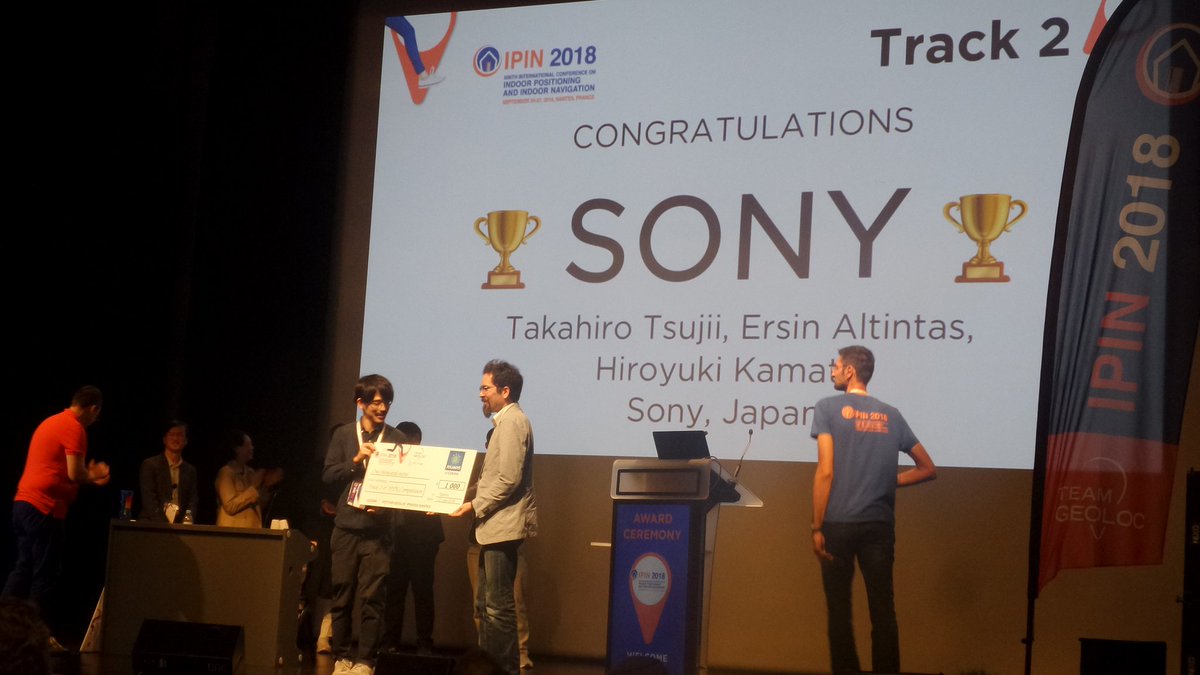 RPP_STAC's tweet photo. Winners of the geo-tracking competition #IPIN2018 Many thanks to @AtlantisNantes for his support. @Ifsttar @ID4CAR @LaCiteCongres https://t.co/9CrvvnuJcY