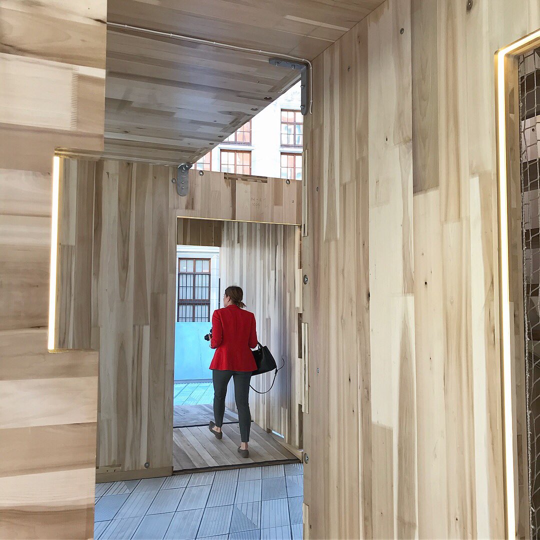 ThriftLandscape's tweet photo. Loved the MultiPly structure at the @V_and_A. Found the use of American Tulipwood inspiring,not just because of the shapes &amp; patterns created when made into sheets of Cross Laminated Timber, but also because it’s Carbon Neutral! #environmentalistdream #MultiPlyLDF #sustainability https://t.co/teDXXZnsVm