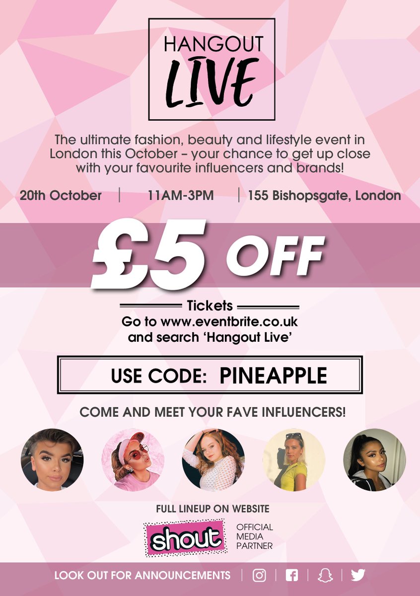 We're looking forward to Hangout Live | London on 20th October!
Use this code for £5 off your ticket!
<a href="/hangoutliveuk/">Hangout Live</a> #HangoutLive
Ticket link: eventbrite.co.uk/e/hangout-live…