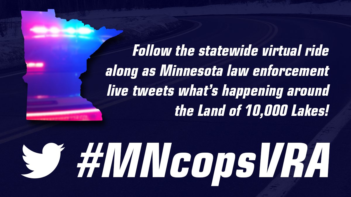 Happening TOMORROW, 9/28, the following agencies will be live tweeting the action from the streets! #MNcopsVRA

<a href="/ChisagoCountySO/">Chisago Co Sheriff</a> 
<a href="/CarverSheriff/">Carver County S.O.</a>
<a href="/DakotaMNSheriff/">Dakota County SO</a>
<a href="/MnDPS_MSP/">MN State Patrol</a>
<a href="/CloquetPoliceMN/">Cloquet Police MN</a>
<a href="/DuluthMNPolice/">Duluth MN Police</a>
<a href="/EaganPolice/">Eagan Police</a>
<a href="/NewUlmPD/">New Ulm MN Police</a>
<a href="/PoliceOrono/">Orono Police Dept</a>
<a href="/OsseoPD/">Osseo (MN) Police</a>
<a href="/WestStPaulPD/">West St. Paul Police</a>
<a href="/wyomingpd/">Wyoming (MN) Police</a>