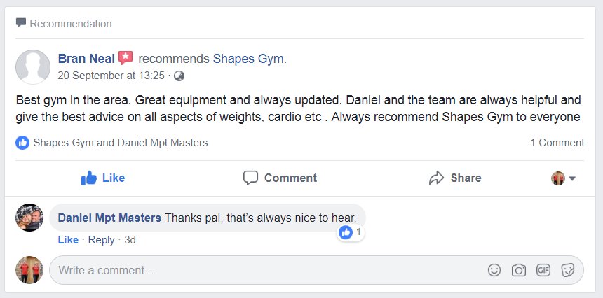 ShapesGym's tweet photo. Sharing some ♥️ today from one of our members.

We strive to ensure that we're providing the very best to Shapes Gym members, which is why we recently invested in lots of new equipment.

And..... we're bringing a opportunity to help increase your motivation levels in October 😜 https://t.co/2wL4sVy9V2